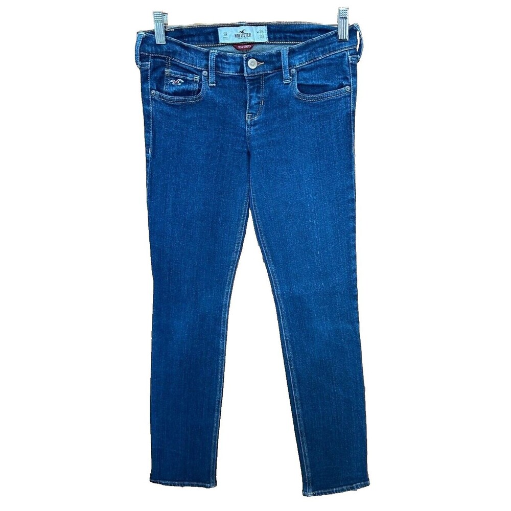 Hollister Women's Low Rise Y2K Laguna Skinny Distressed Jeans Juniors Size 3 R
